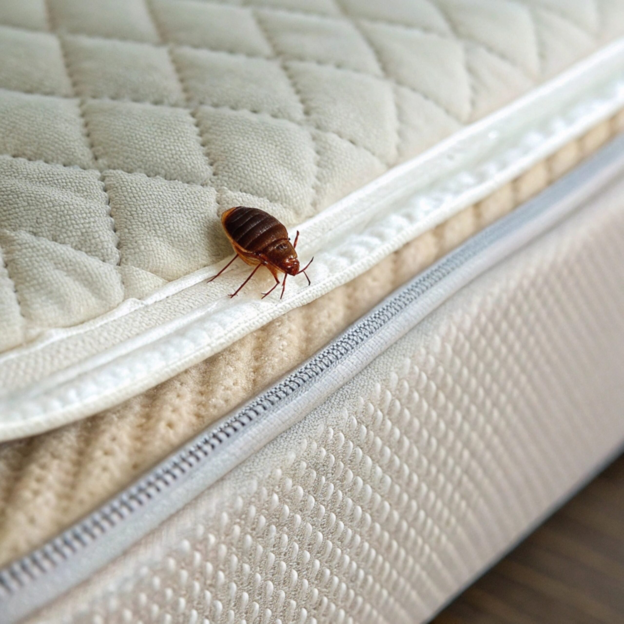 Punaise de lit sur un matelas blanc
